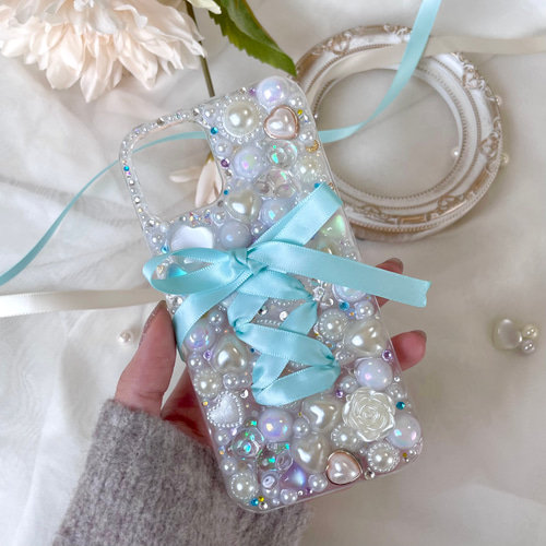 ♡編み上げリボンのトゥーシューズスマホケース♡iPhoneケース/デコ電