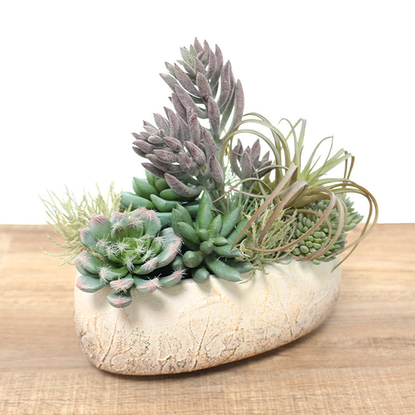 エアプランツ＆多肉植物 アレンジ(ブラック)▫️フェイクグリーン・フェイク多肉植物 エアプランツ＆多肉植物 アレンジ(ブラック)▫️フェイク