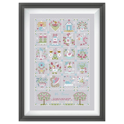 送料無料】北欧風こぎん刺しがま口ミニバッグ 本革持ち手付き