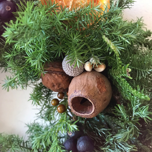 クリスマスリース(*^^*) フレッシュリース　木の実リース クリスマスリース(*^^*) フレッシュリース 木の実リース