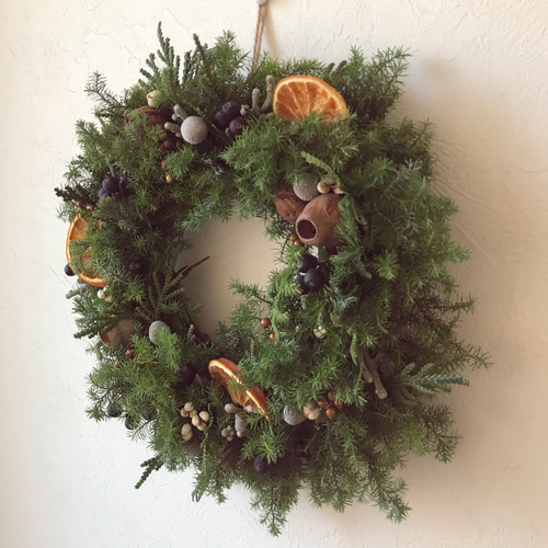 ドライフラワー　フレッシュ　グリーン　クリスマス　リース　No.56 クリスマスシリーズが オンラインショップで販売開始しています