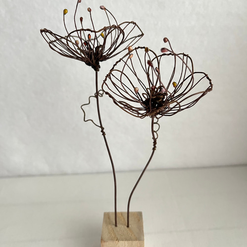 専用ページ　［小鳥　花］［薔薇　猫］2点セット　ワイヤークラフト 専用ページ ［小鳥 花］［薔薇 猫］2点セット ワイヤークラフト