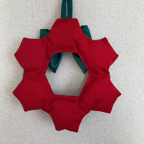 軽くてふっくら可愛い六角形クリスマスリース 4枚目の画像