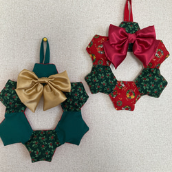 軽くてふっくら可愛い六角形クリスマスリース 6枚目の画像