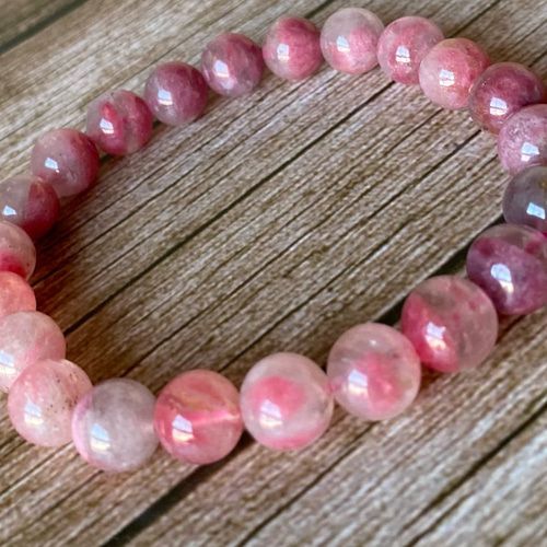 ピンクトルマリンシリカ☆天然石☆ブレスレット☆トルマリン☆花びら
