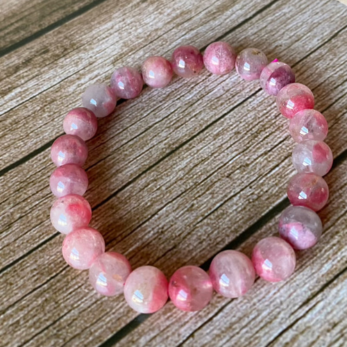 ピンクトルマリンシリカ☆天然石☆ブレスレット☆トルマリン☆花びら