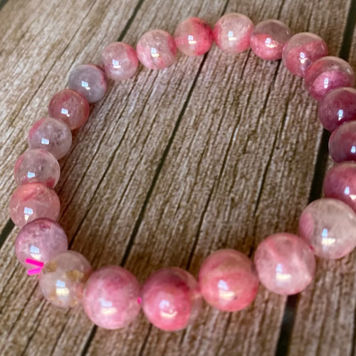 ピンクトルマリンシリカ☆天然石☆ブレスレット☆トルマリン☆花びら