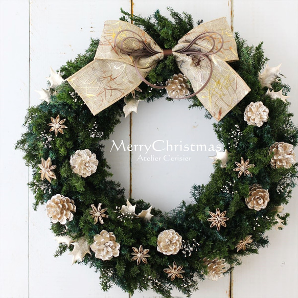 早割】クリスマス リース ＜プリザーブドフラワー＞ ヒムロスギ