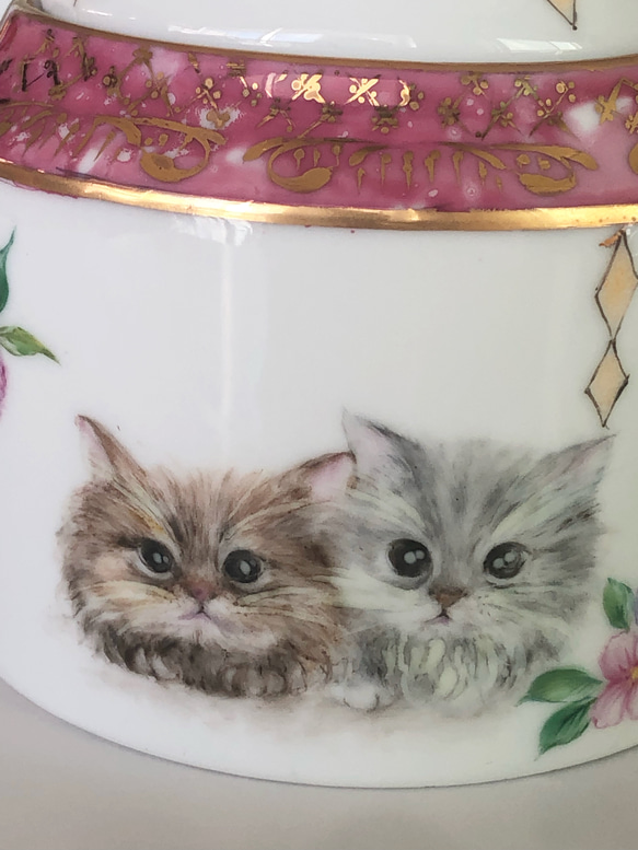 ポット・クリーマ・シュガー/可愛い猫の物語とラスター彩 ポット クリーマ ひと うつわ 愛sanjo