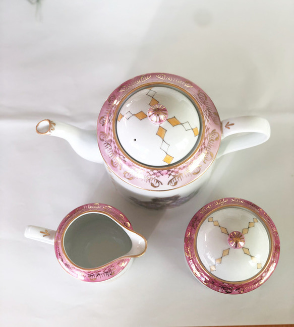 ポット・クリーマ・シュガー/可愛い猫の物語とラスター彩 ポット クリーマ ひと うつわ 愛sanjo