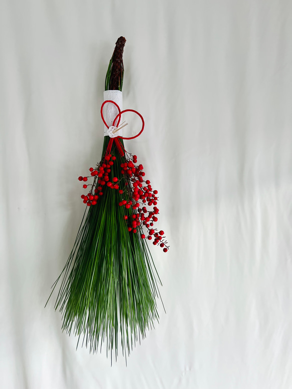 南天　　　正月　門松 フレッシュ大王松と南天の正月飾り しめ縄・しめ飾り フロイデザイン