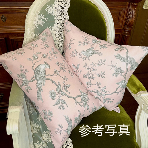 フランス トワルドジュイ シノワズリ MESANGE (ピンク地)横長