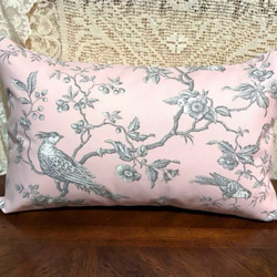 フランス トワルドジュイ シノワズリ MESANGE (ピンク地)横長