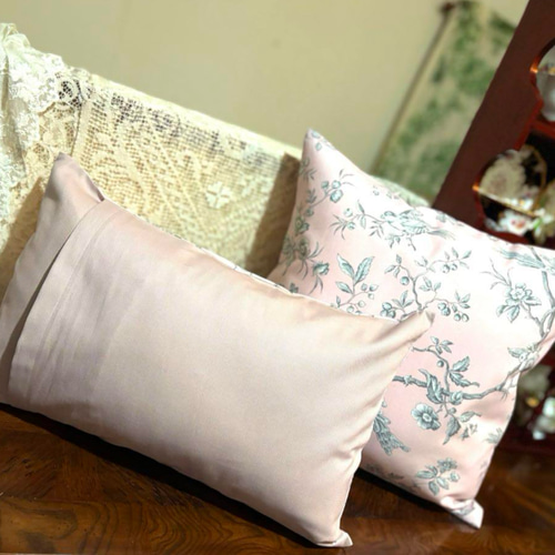 フランス トワルドジュイ シノワズリ MESANGE (ピンク地)横長