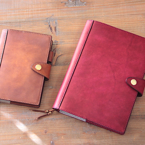 サイズオーダー可能】新作 ほぼ日手帳カバー/手染めパープル 受注製