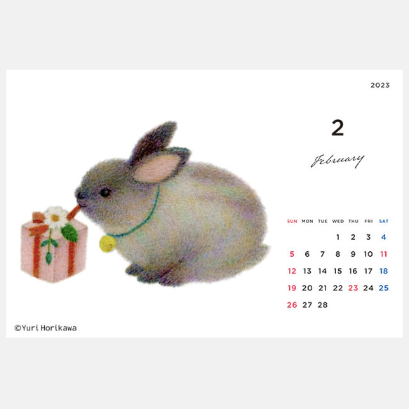 [フワフワうさぎ卓上カレンダー]2023年にお供させてください一年を楽しむカレンダー12枚☆ 5枚目の画像