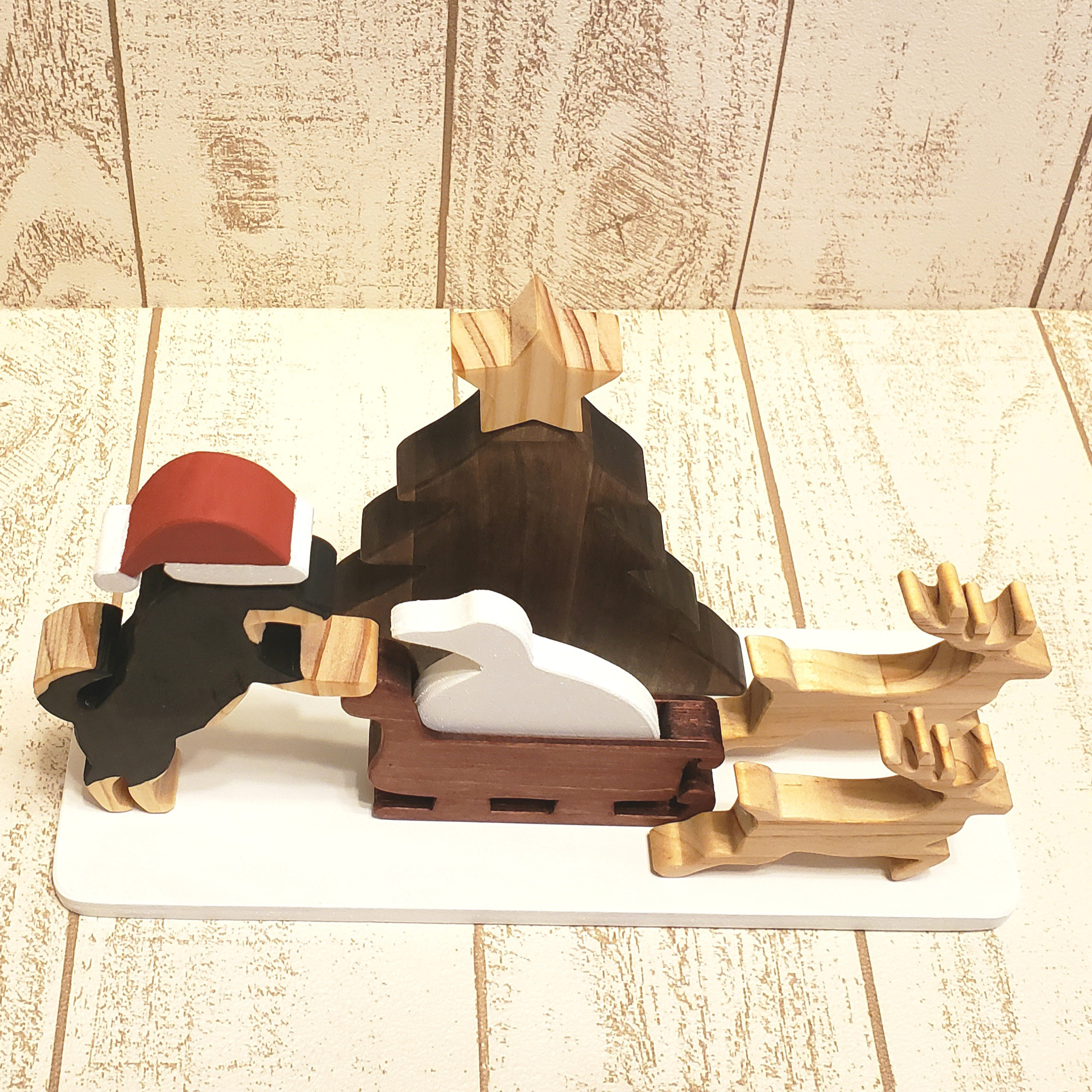 受注制作☆クリスマス☆黒柴 柴犬が遊ぶクリスマス飾り☆Christmas☆Xmas☆犬種・動物の変更可能！