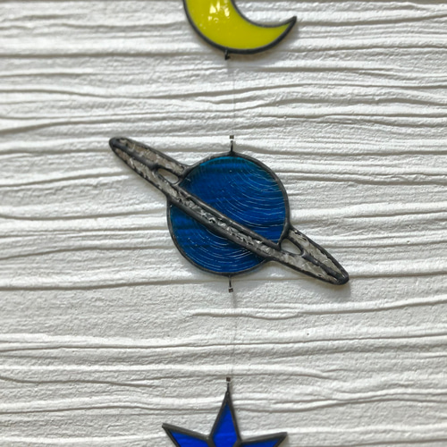 ステンドグラス】惑星と星のサンキャッチャー《定形外郵便にて