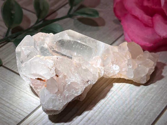 ヒマラヤ✨ マニカラン産　ピンク水晶  原石　ラフストーン　クラスター 2枚目の画像