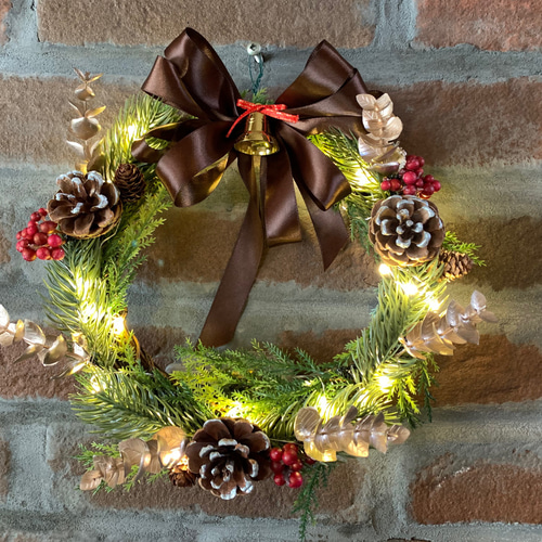 LEDイルミネーションリース クリスマスバージョン リモコン対応
