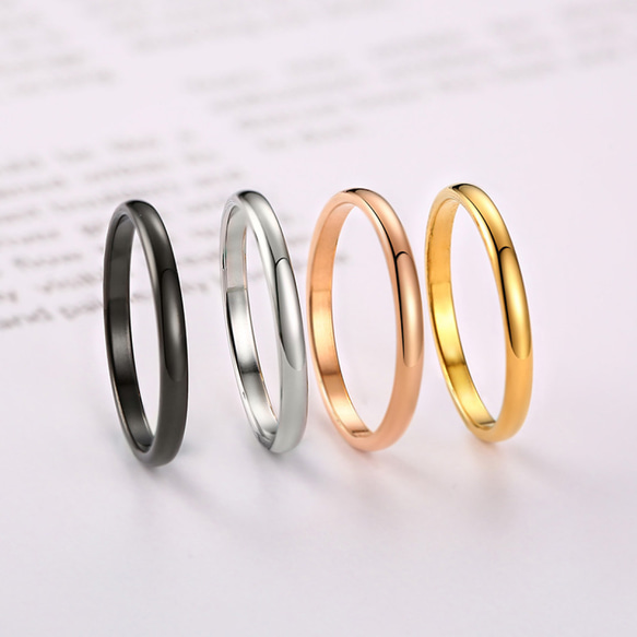AOI Jewel 指輪 リング メンズ レディース アクセサリー 2mm ジュエリー ピンキーリング ファッション 5枚目の画像