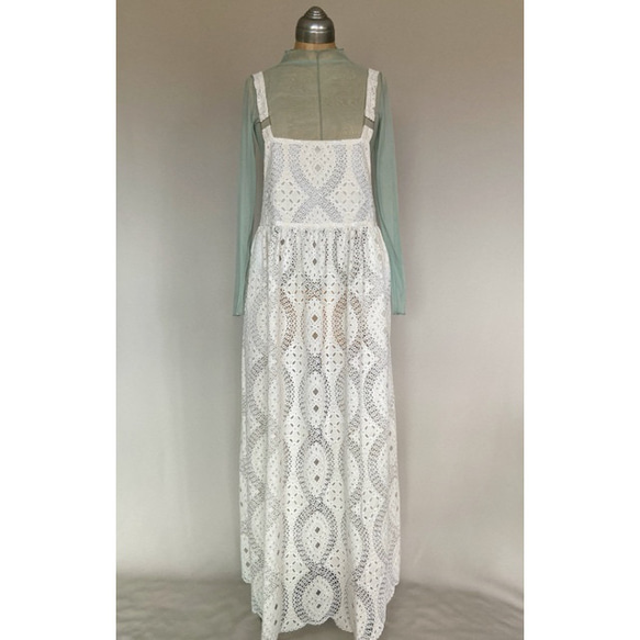 apron dress (white) 8枚目の画像