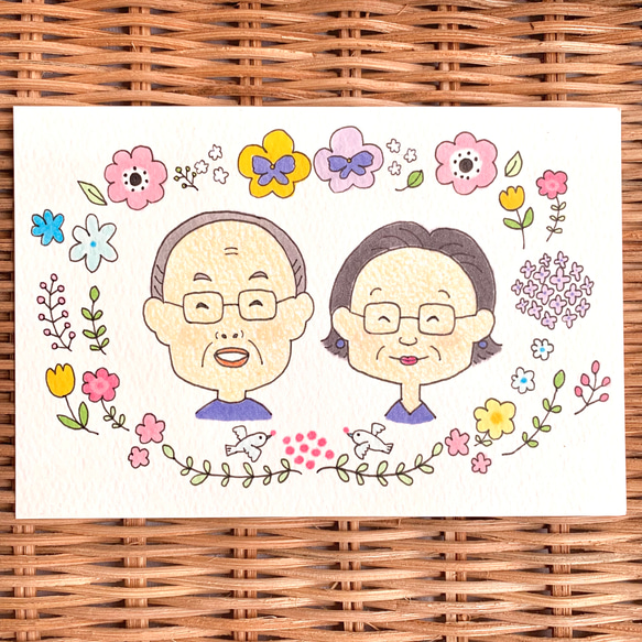 花と似顔絵* 似顔絵オーダー イラスト HIROMI 通販 14946307 花と似顔絵* 似顔絵オーダー イラスト HIROMI 通販 14946307