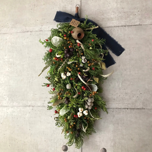 最終値/2点セット蔓リースとグリーンスワッグ/Christmas/ドライ ドライ