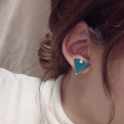 Triangle▽ bighoop pierce/earring(Green) 3枚目の画像