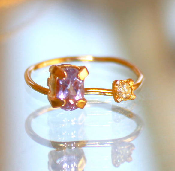 - fuyu no hikari - k10+k18  Amethyst & Diamond Ring 2枚目の画像