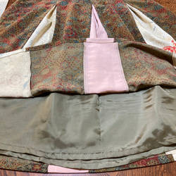 着物リメイクスカート　#14枚剥ぎスカート#更紗模様 9枚目の画像