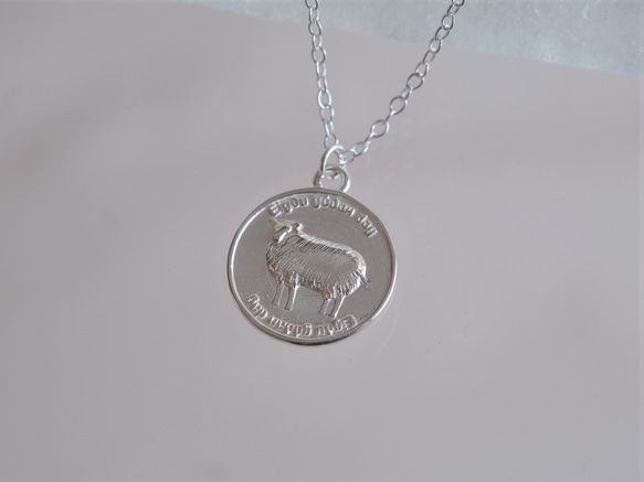 Eigðu góðan dag necklace　silver925　羊コインネックレス　シルバー 5枚目の画像