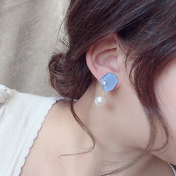 KAKERA pearl pierce/earring Ⅰ(Ice Blue) 2枚目の画像