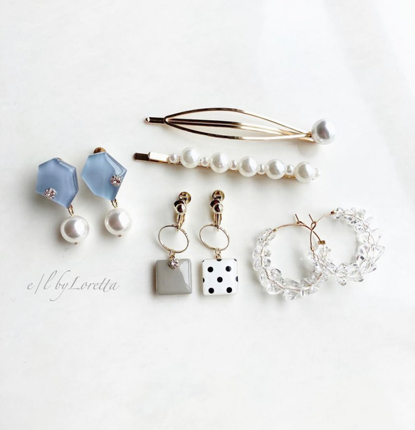KAKERA pearl pierce/earring Ⅰ(Ice Blue) 4枚目の画像