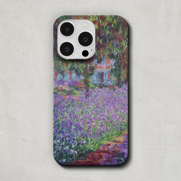 スマホケース / クロード・モネ「 モネの庭、アイリス」 iPhone 全機種対応 アイリス ボタニカル 絵画 レトロ 2枚目の画像