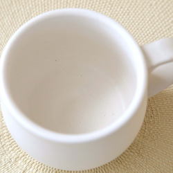 白マット釉のほっこり丸いマグカップ ＊ ２ 7枚目の画像