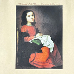 スルバラン　聖母マリアの少女時代　キャンバストートバッグMサイズ内ポケット付き 2枚目の画像