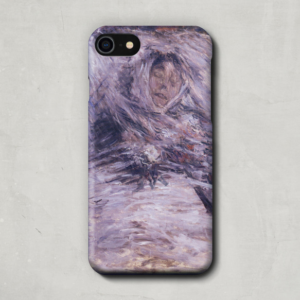 スマホケース / クロード・モネ「 死の床カミーユ」 iPhone 全機種対応 モネ 女性 印象派 名作 絵画 レトロ 3枚目の画像