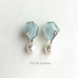 KAKERA pearl pierce/earring Ⅰ(Mint) 1枚目の画像