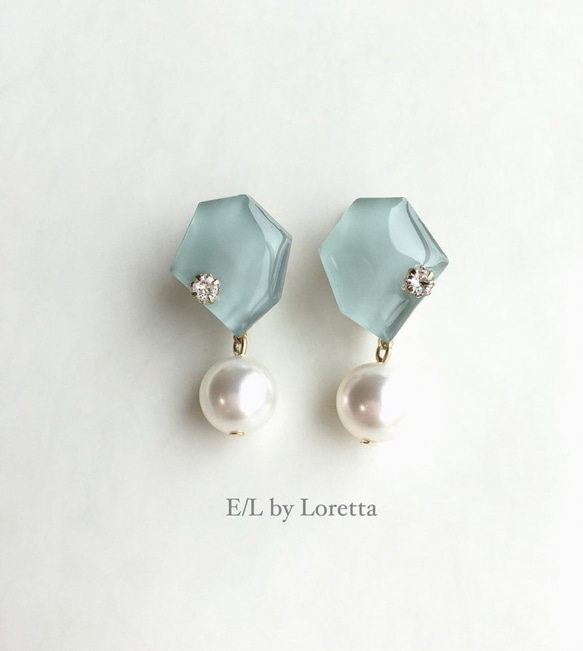 KAKERA pearl pierce/earring Ⅰ(Mint) 1枚目の画像