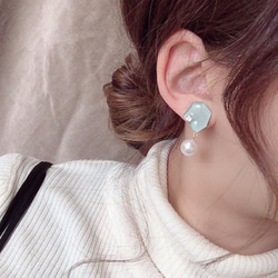 KAKERA pearl pierce/earring Ⅰ(Mint) 3枚目の画像