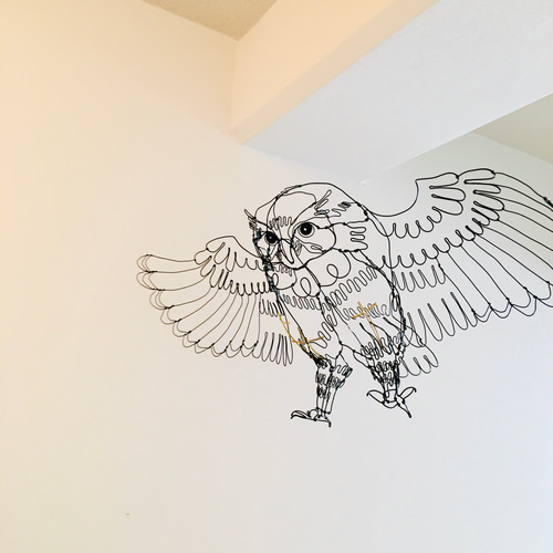 専用出品☆ワイヤーアート ワイヤークラフト 星のフクロウ 立体