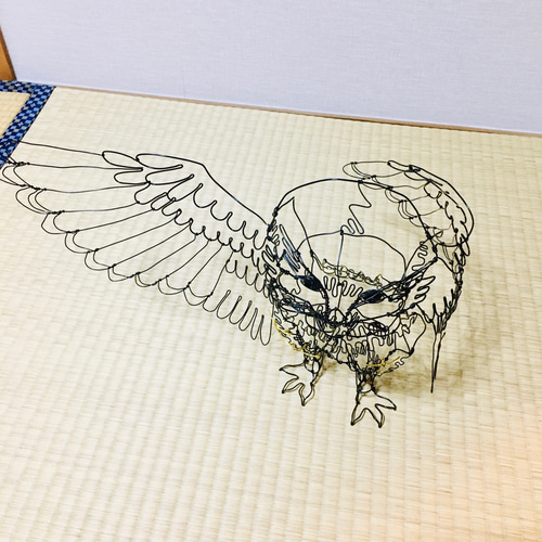 専用出品☆ワイヤーアート ワイヤークラフト 星のフクロウ 立体 専用出品☆ワイヤーアート ワイヤークラフト 星のフクロウ 立体