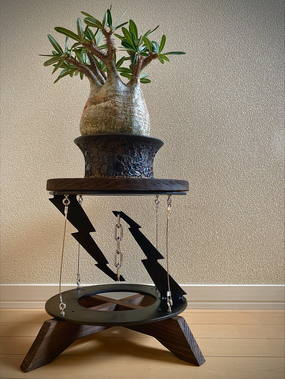 テンセグスタンド （イナズマ） インテリア サイドテーブル 観葉植物