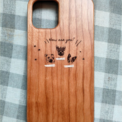 飼いねこの木製スマホケース２　ペット　木製　オーダーメイド　iphone 16枚目の画像