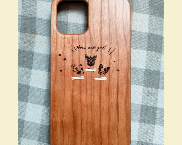 飼いねこの木製スマホケース２　ペット　木製　オーダーメイド　iphone 16枚目の画像