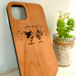 飼いねこの木製スマホケース２　ペット　木製　オーダーメイド　iphone 4枚目の画像