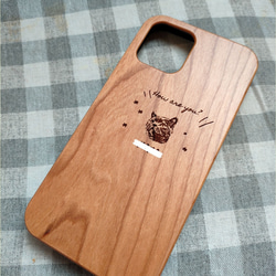 飼いねこの木製スマホケース２　ペット　木製　オーダーメイド　iphone 14枚目の画像