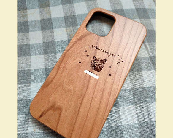 飼いねこの木製スマホケース２　ペット　木製　オーダーメイド　iphone 14枚目の画像