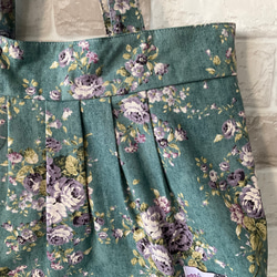 [L size] Antique Rose Cotton Linen Granny Bag 藍色 &lt;適合 A4 尺寸。 ＞ 第2張的照片